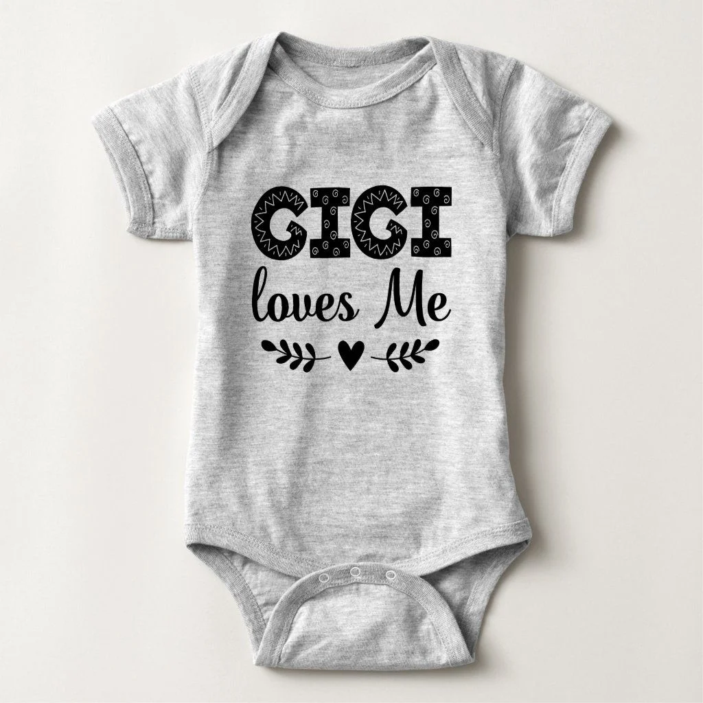 Gigi Loves Me Letter Printed Baby Romper
