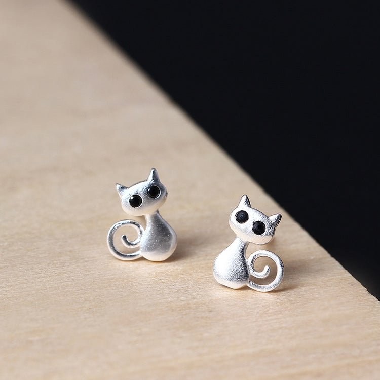 Silvery Kawaii Neko Cat Earrings SP17066