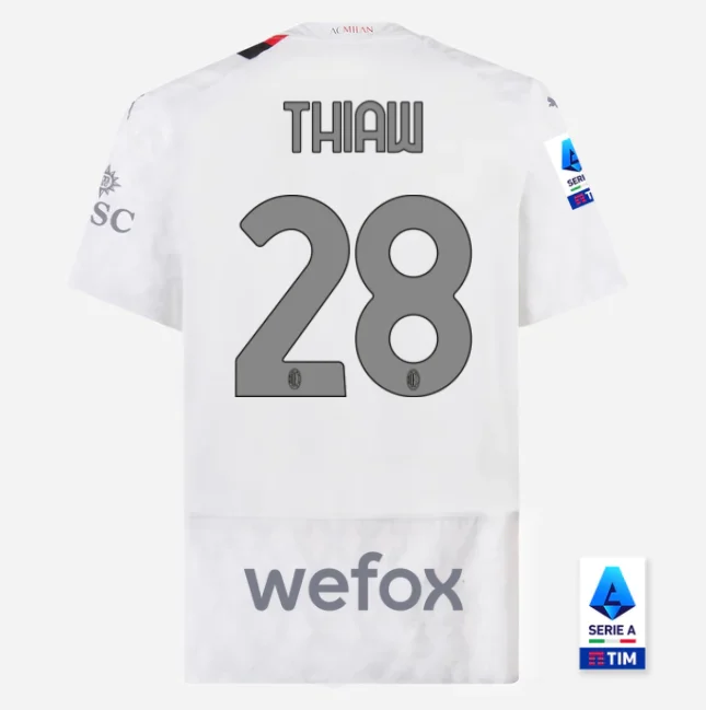 AC Milan Malick Thiaw 28 Away Shirt Kit 2023-2024