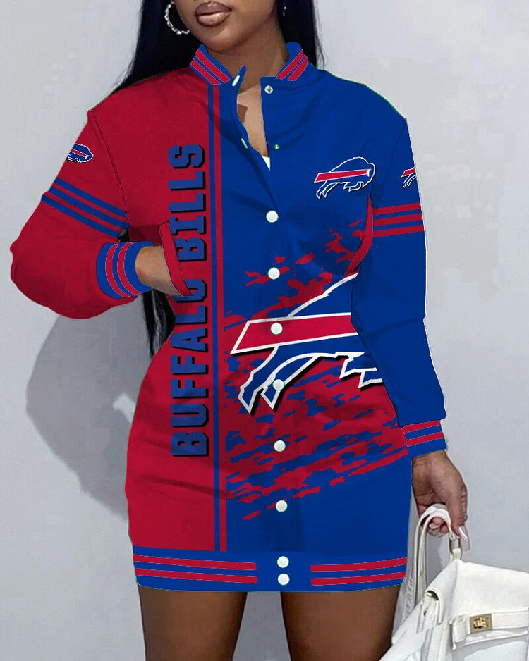 Buffalo Bills
Limited Edition Button Down Long Sleeve Jacket Dress