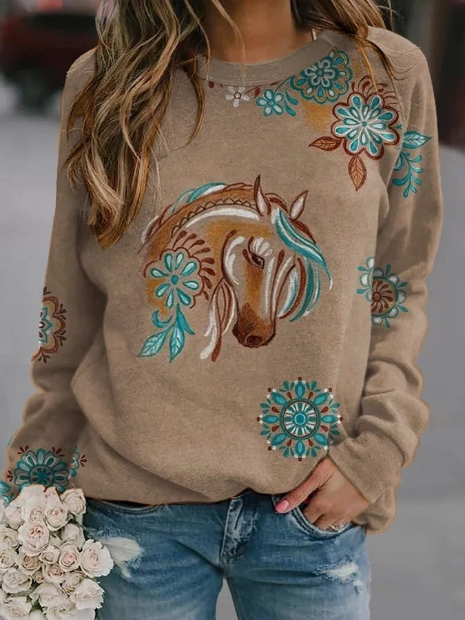 Women's Western Horse Casual Sweatshirt