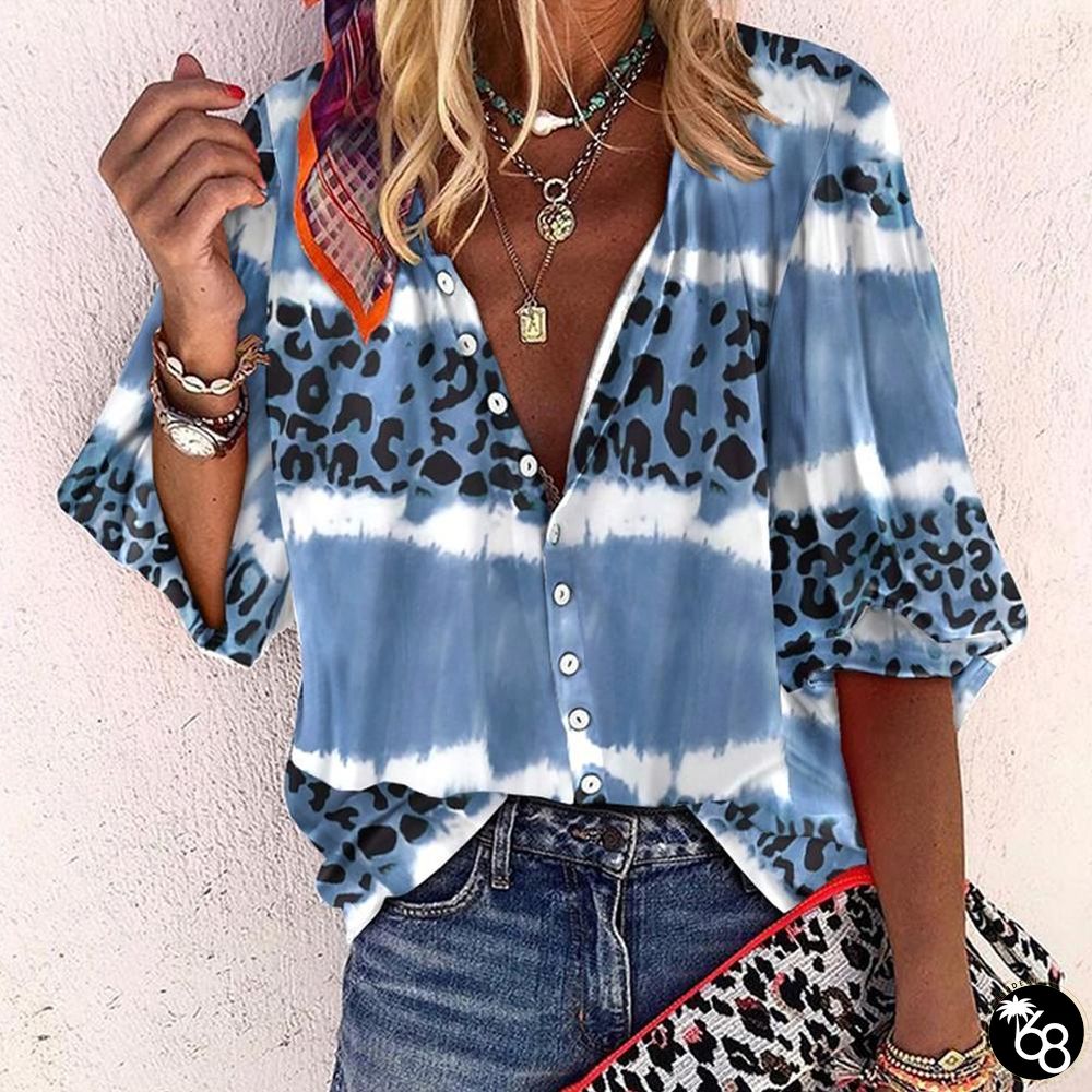 Special Blue Print Top | 168DEAL