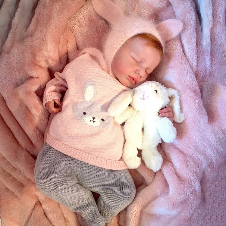  [New 2024] Heartbeat & Sound Reborn Asleep Naive and Innocent White Baby Girl Saige 20" Real Lifelike Cloth Body Reborn Doll - Reborndollsshop®-Reborndollsshop®
