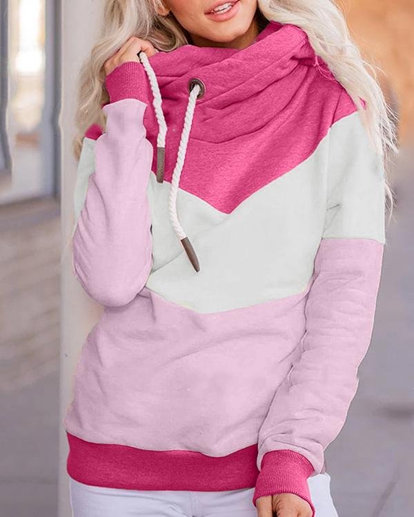 Casual Long Sleeve Patchwork Sweatshirt