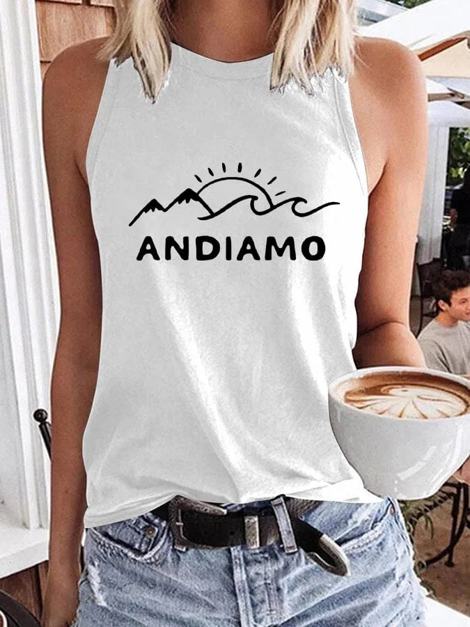 Women's "Andiamo" printed casual vest socialshop