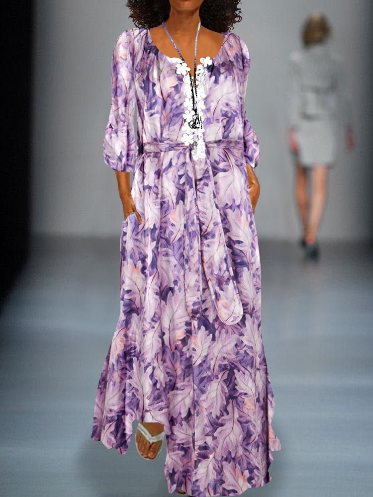 Printed Casual Lace Dress P181437086