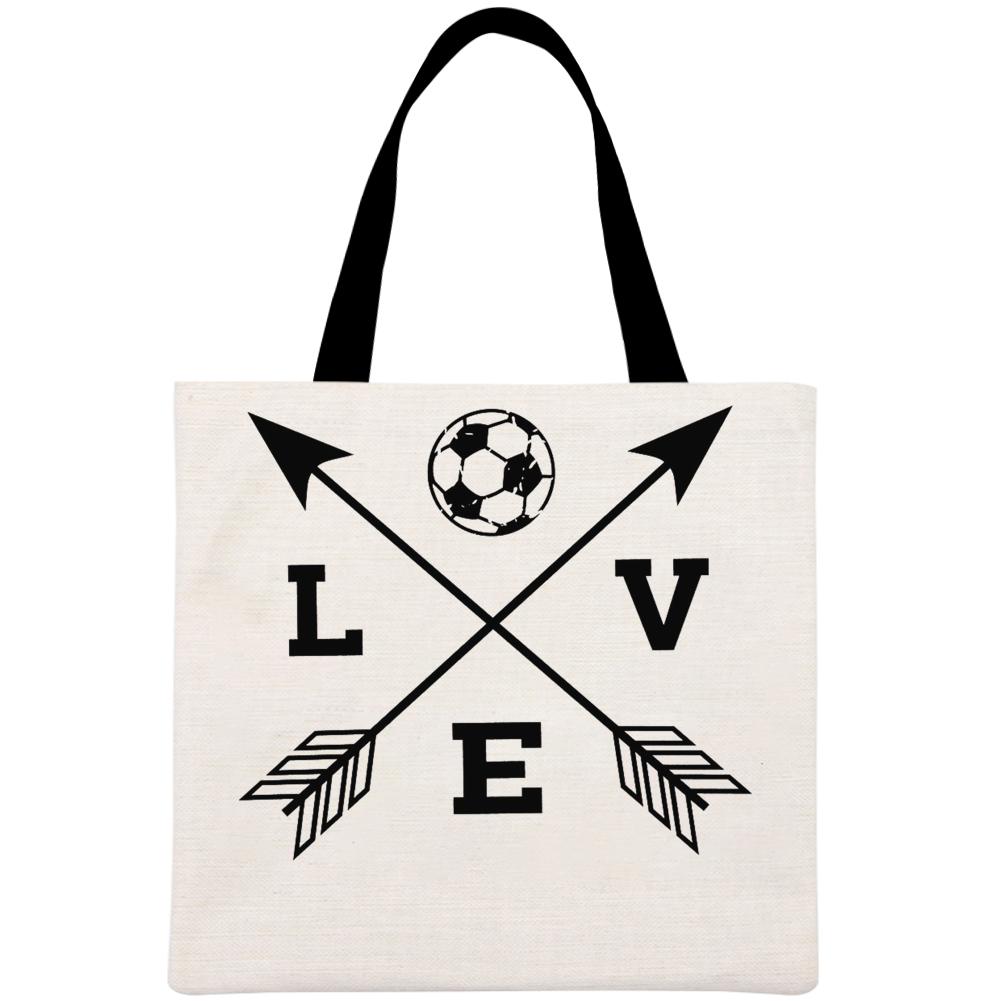 Love Soccer Printed Linen Bag-Guru-buzz