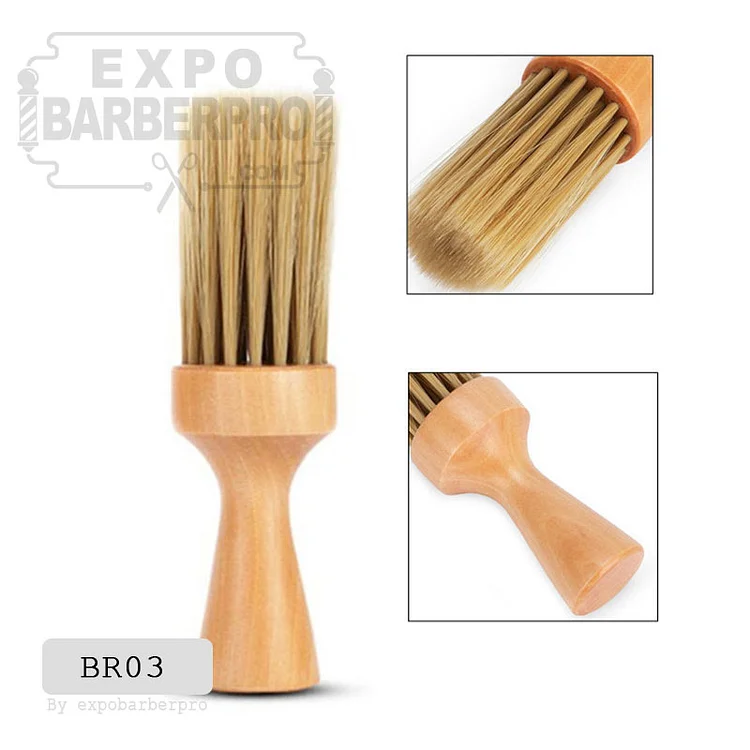br03-High Quality Salon Tool Wooden Handle Soft Nylon Household Hair Neck Cleaning Brush