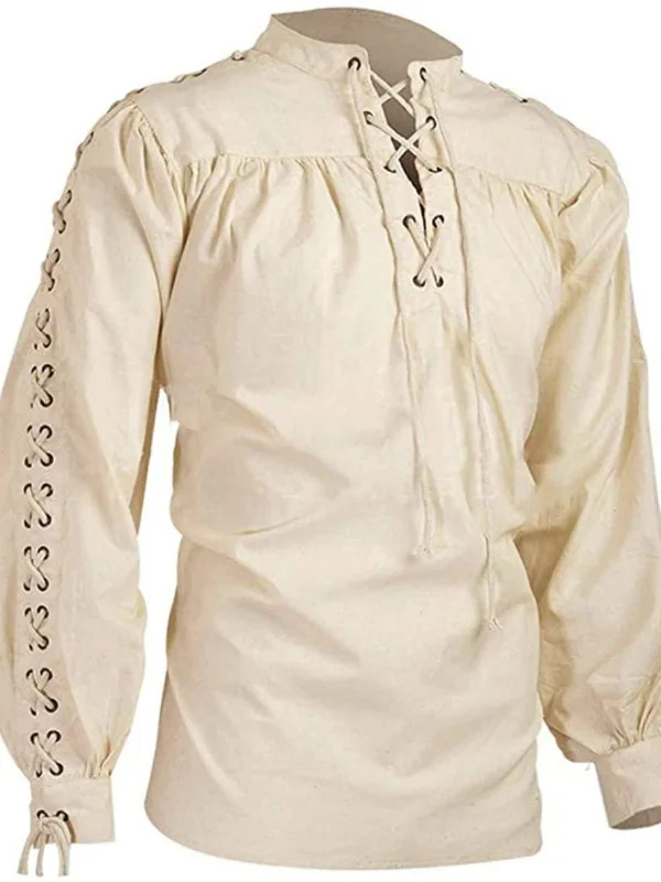 Gothic Medieval Bandaged Stand Collar Shirt