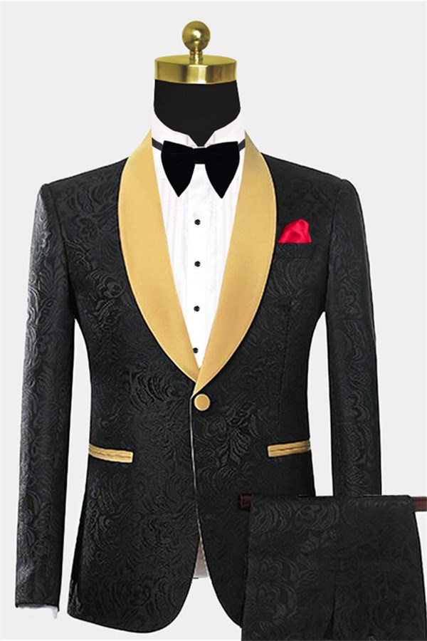 Dresseswow One Button Groom And Groomsmen Suits Black