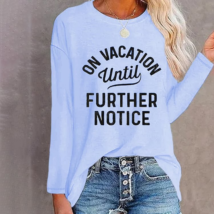 Vefave Casual Basic Letter Print Long Sleeve T-Shirt