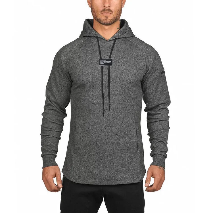 Men's cotton fitness hooded jacket