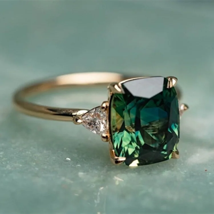 Elegant Solitaire Ring Set with Square Sparkling Zirconia Sweet Finger Ring VangoghDress