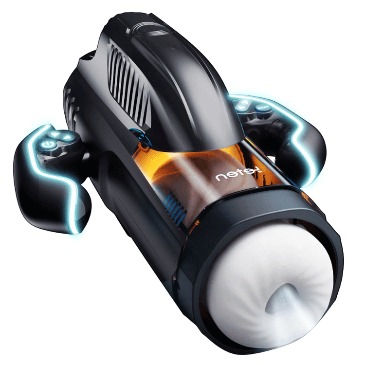 Richard - 10 Vibration 10 Suction Auto-Heating Voice 4 In 1 Handheld  Revolutionary Male Masturbator with USB-C Charging