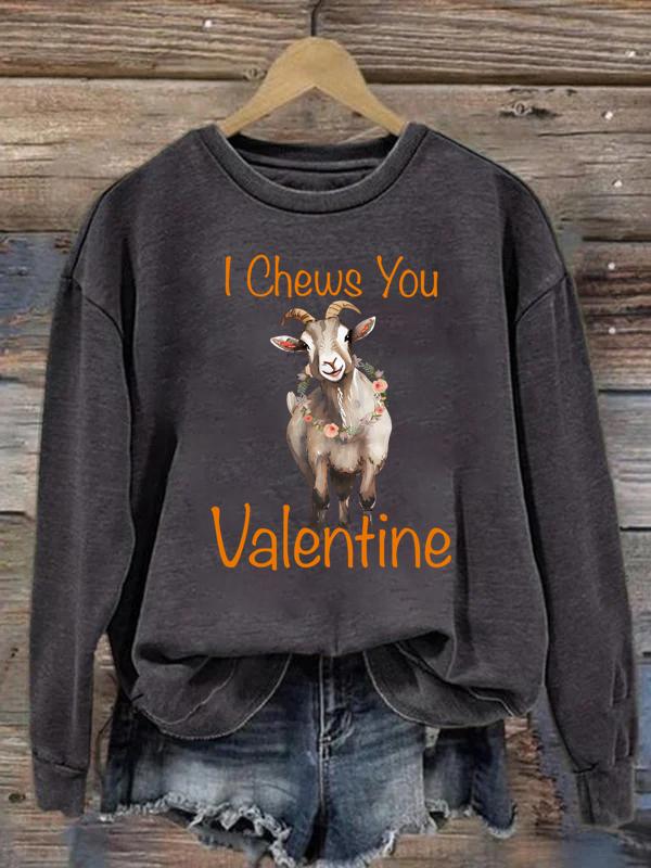 I Chews You Valentine Crew Neck Sweatshirt-0024873-Guru-buzz