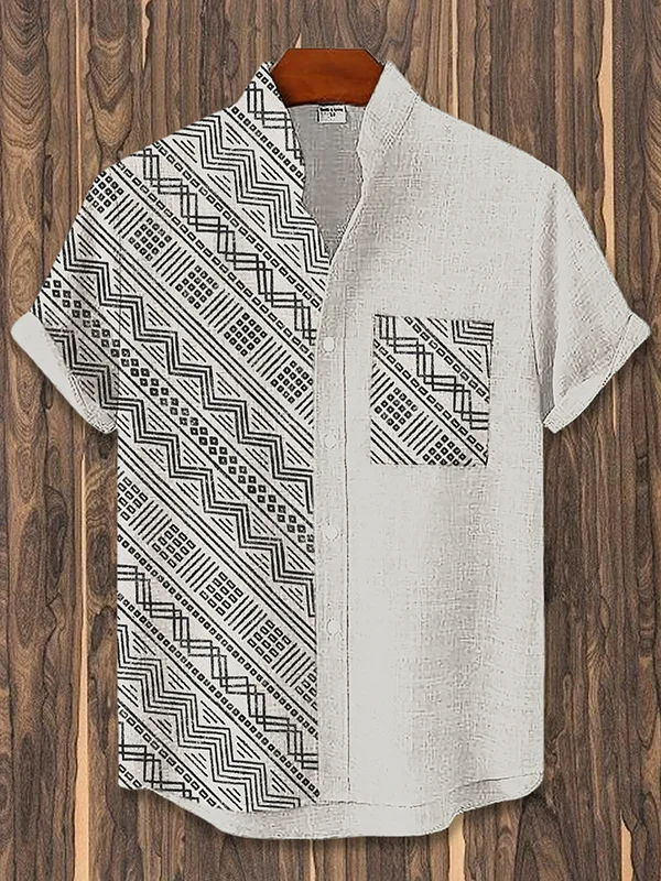 Men's African Ethnic Pattern Art Print Casual Shirt