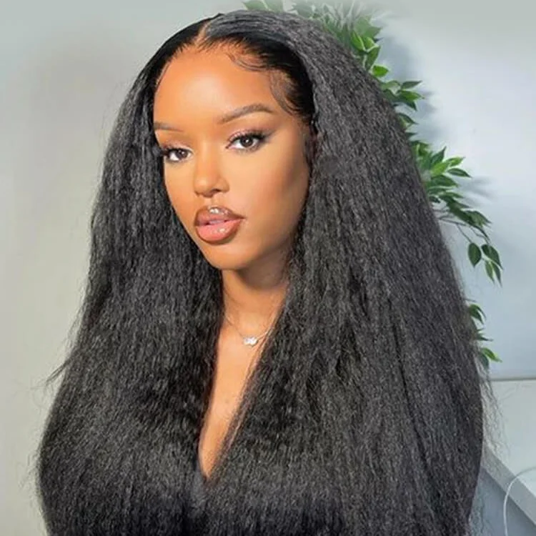 M-Shaped Hairline Kinky Straight 13x6 Frontal Wig Lagos Hairline Wigs