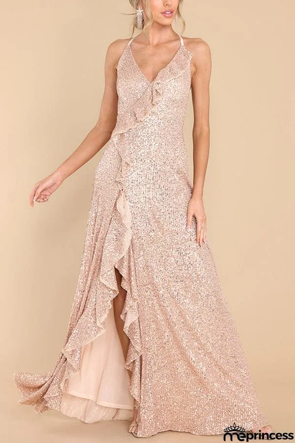 What's More Exciting Sequin Maxi Dress