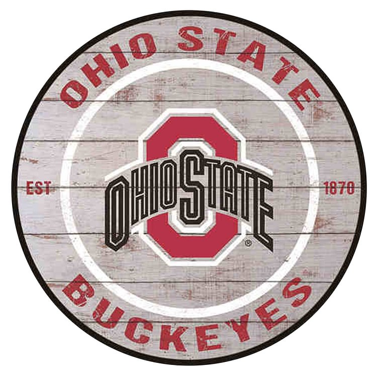 Dhio State - Round Shape Tin Signs/Wooden Signs - 30*30CM