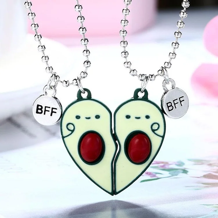 Avocado distance Magnetic Couple BFF Necklace-Mayoulove