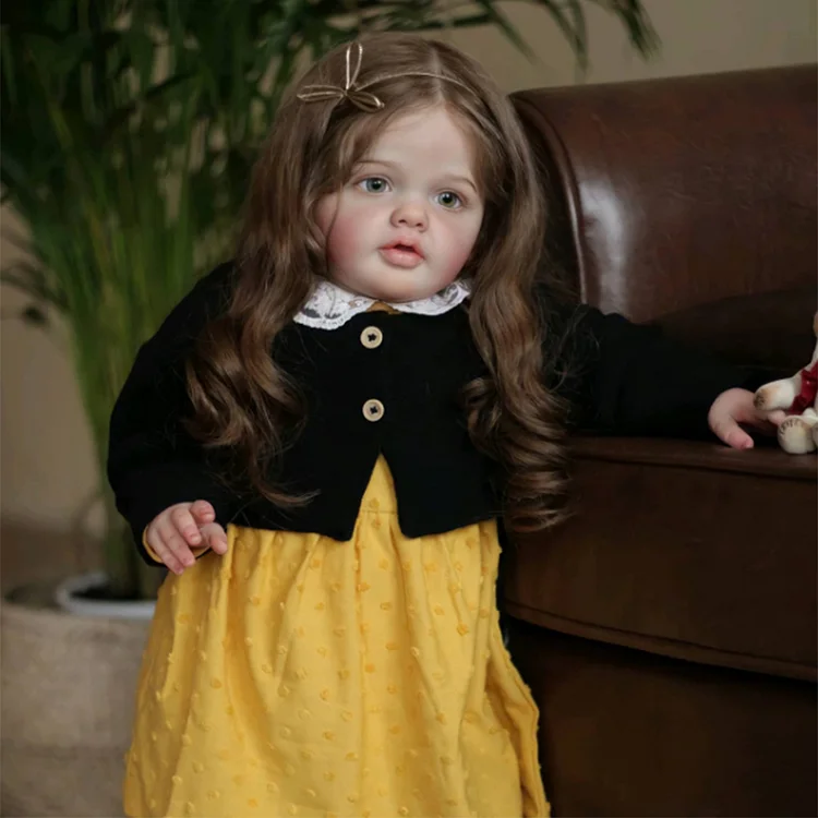 22'' Girl Lauren, Cute Real Life Toddler Reborn Soft Full Silicone Vinyl Body Baby Dolls 2024