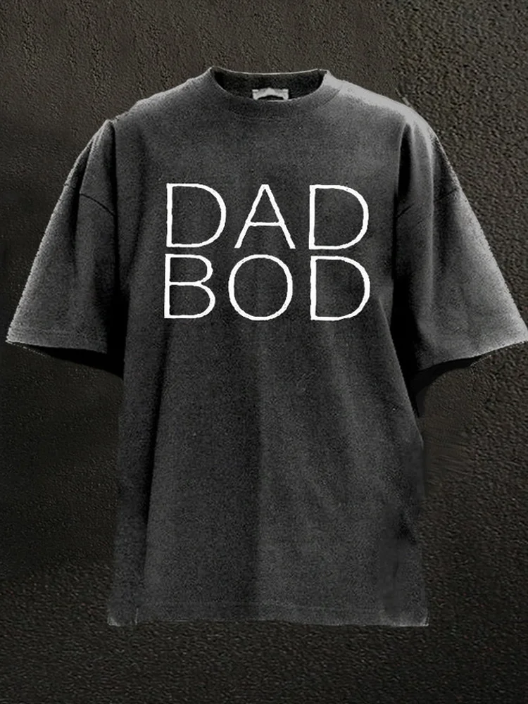 Comstylish DAD BOD Print Washed GYM T-shirt