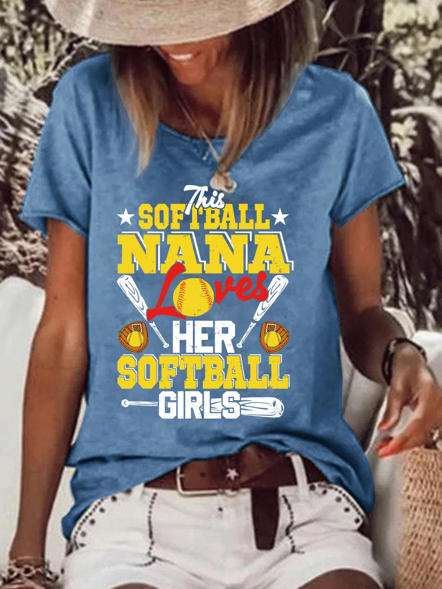 This softball nana lovers her softball girl Raw Hem Tee -013669-Guru-buzz