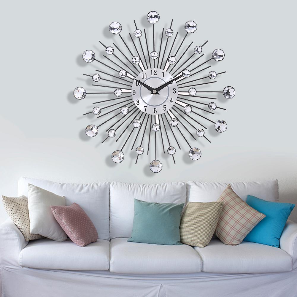 33Cm Silver Diamante Beaded Jeweled Round Sunburst Metal Wall Clock, 501 Original
33Cm Silver Diamante Beaded Jeweled Round Sunburst Metal Wall Clock, 501 Original