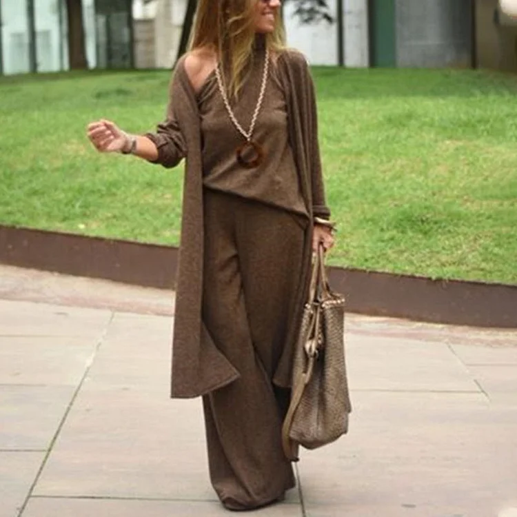 Casual Fashion Long Three-Piece Set socialshop
