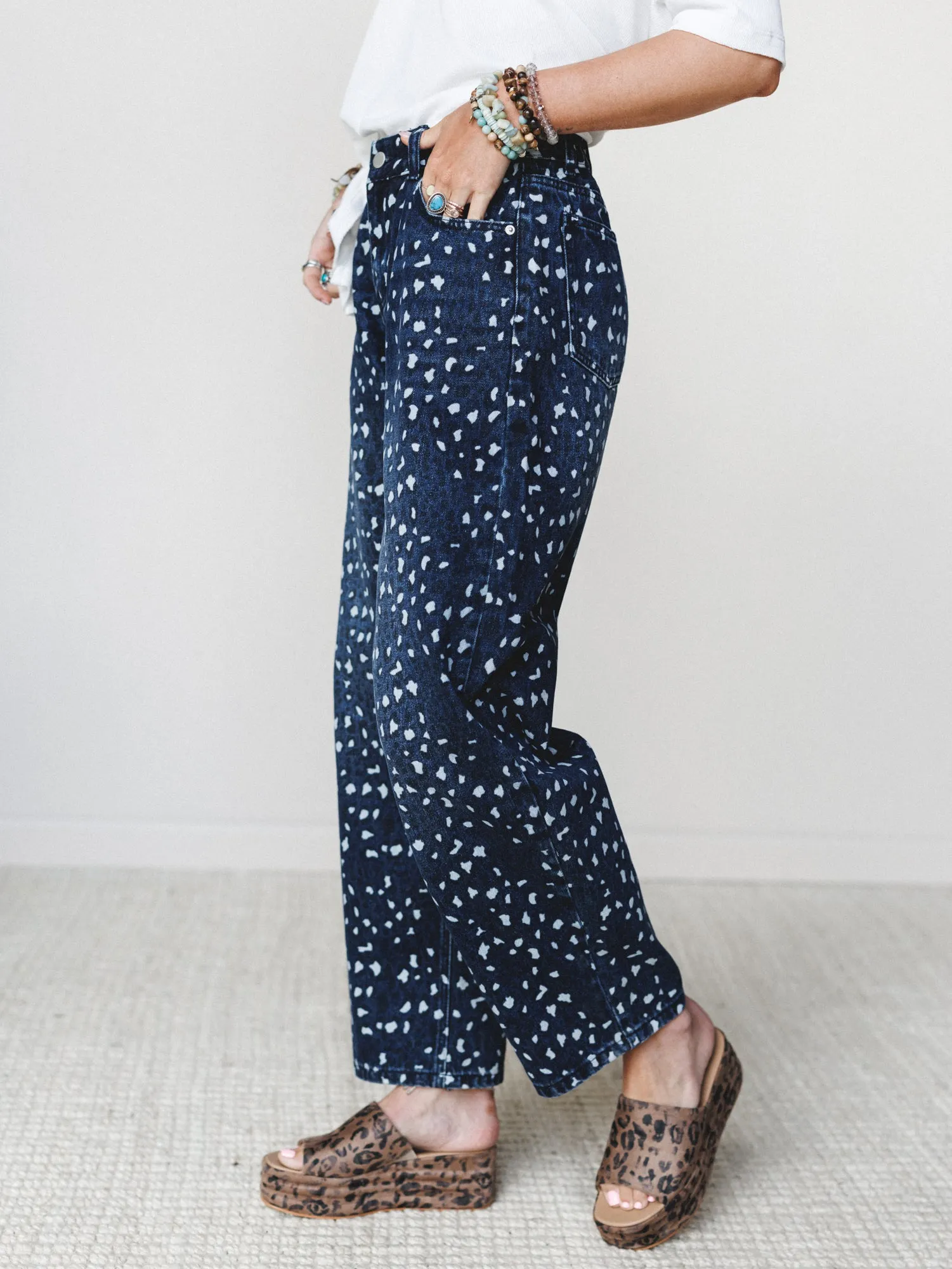 Heart of the Wild Jeans - Navy Leopard