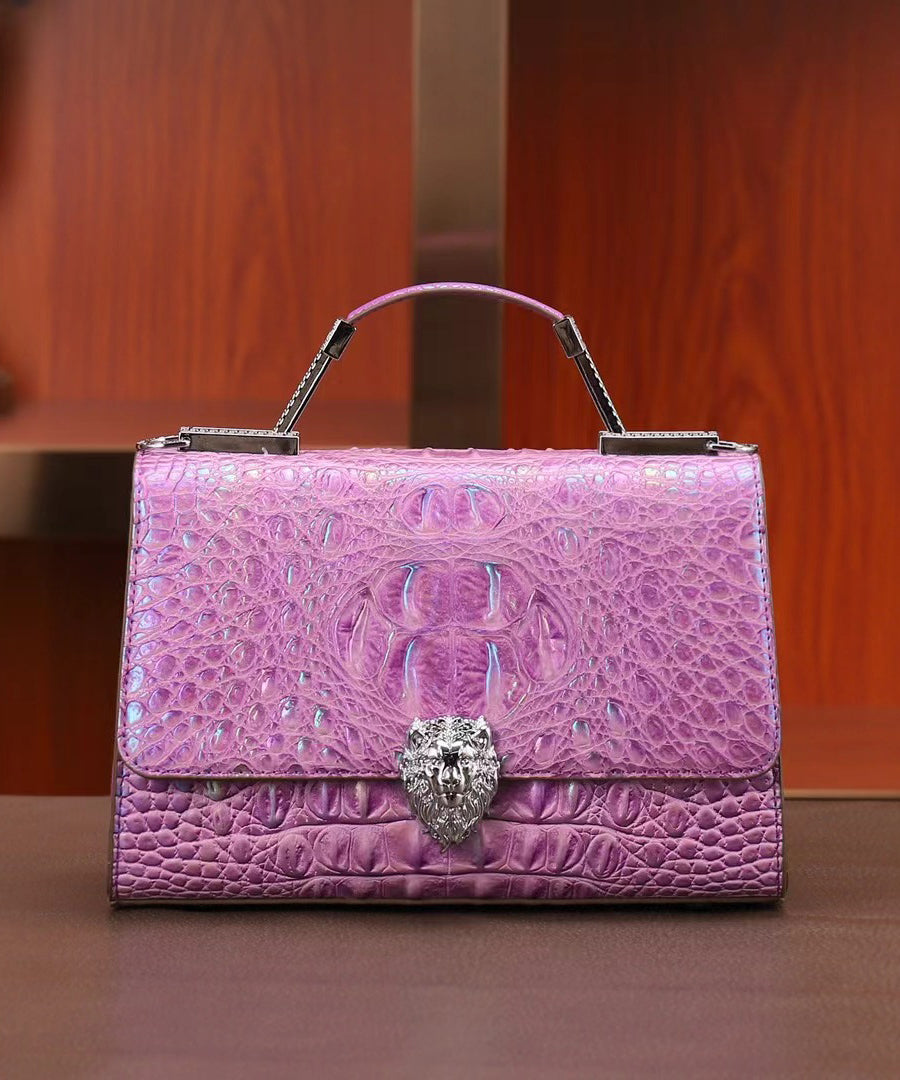 Chic Purple Embossed Patchwork Calf Leather Tote Handbag main image 0