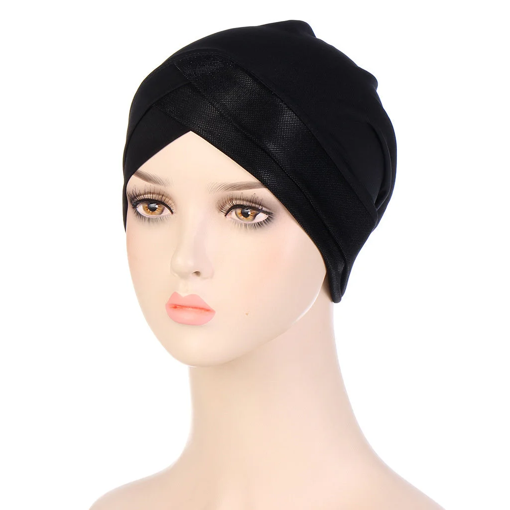 Women's Colorblock Muslim Turban Hat Cap