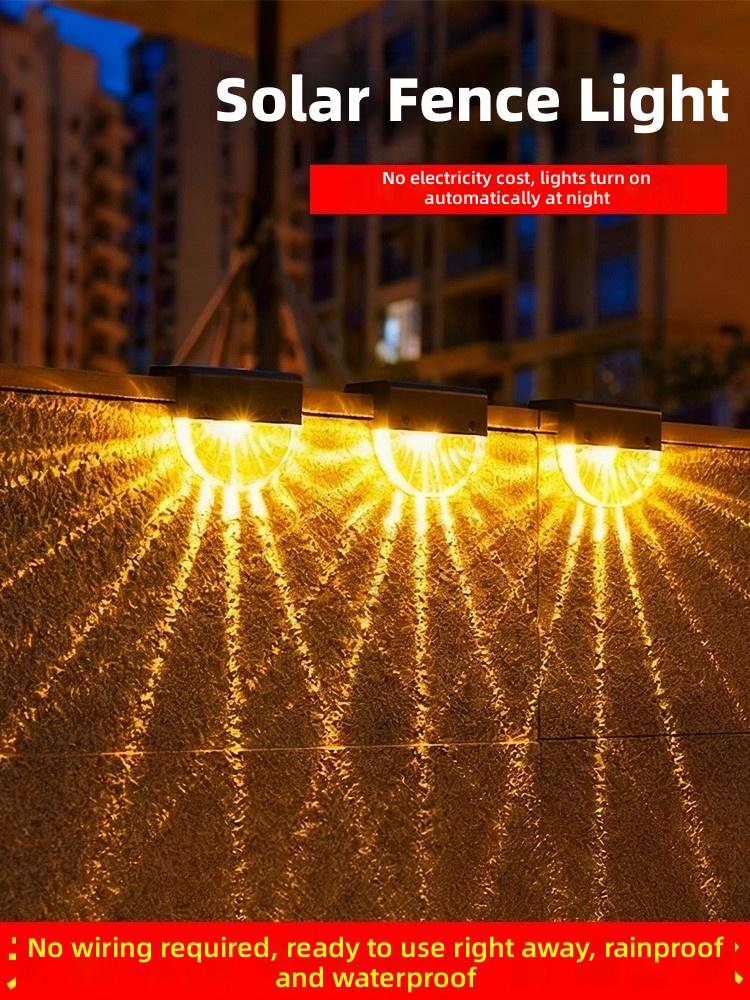 Solar Fence Lights Outdoor Waterproof LED Pathway Lighting for Garden, Patio, and Yard – Automatic Night Illumination with No Wiring Needed