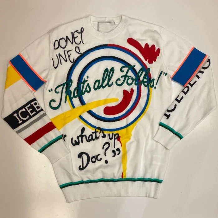 MULTI COLOR LOONEY TUNES PHRASES SWEATER