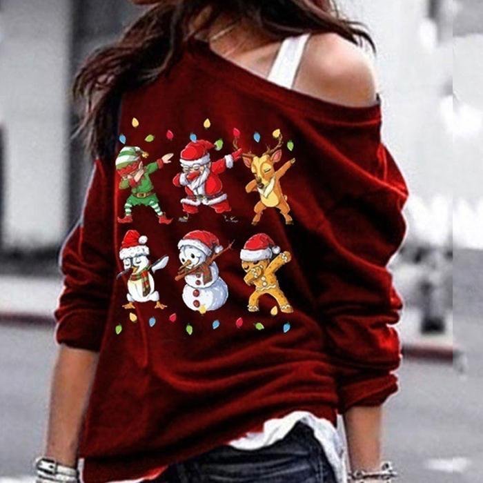 Snowman Elk Personalized Print Top