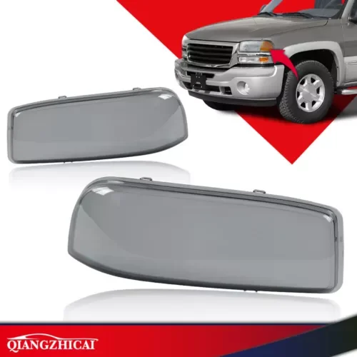 Dronehint Fit For 1999-2007 Gmc Sierra Yukon Headlight Lens Bumper Lamps Smoked Cover Pair (For: GMC) Parts