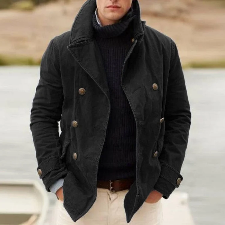Men's Casual Open-Lined Solid Color Coat VangoghDress