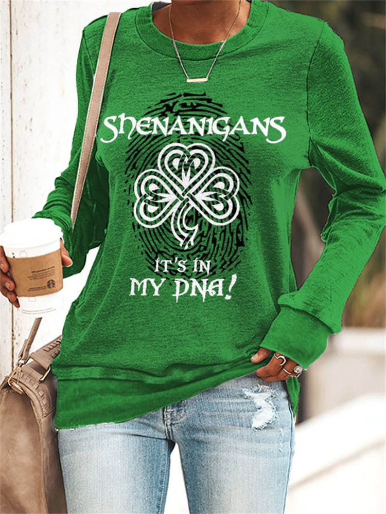 Comstylish Shenanigans It's In My DNA Shamrock Sweatshirt