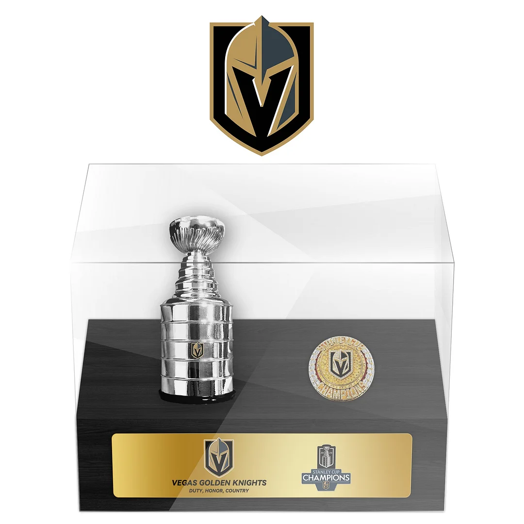 Vegas Golden Knights NHL Trophy And Ring Display Case