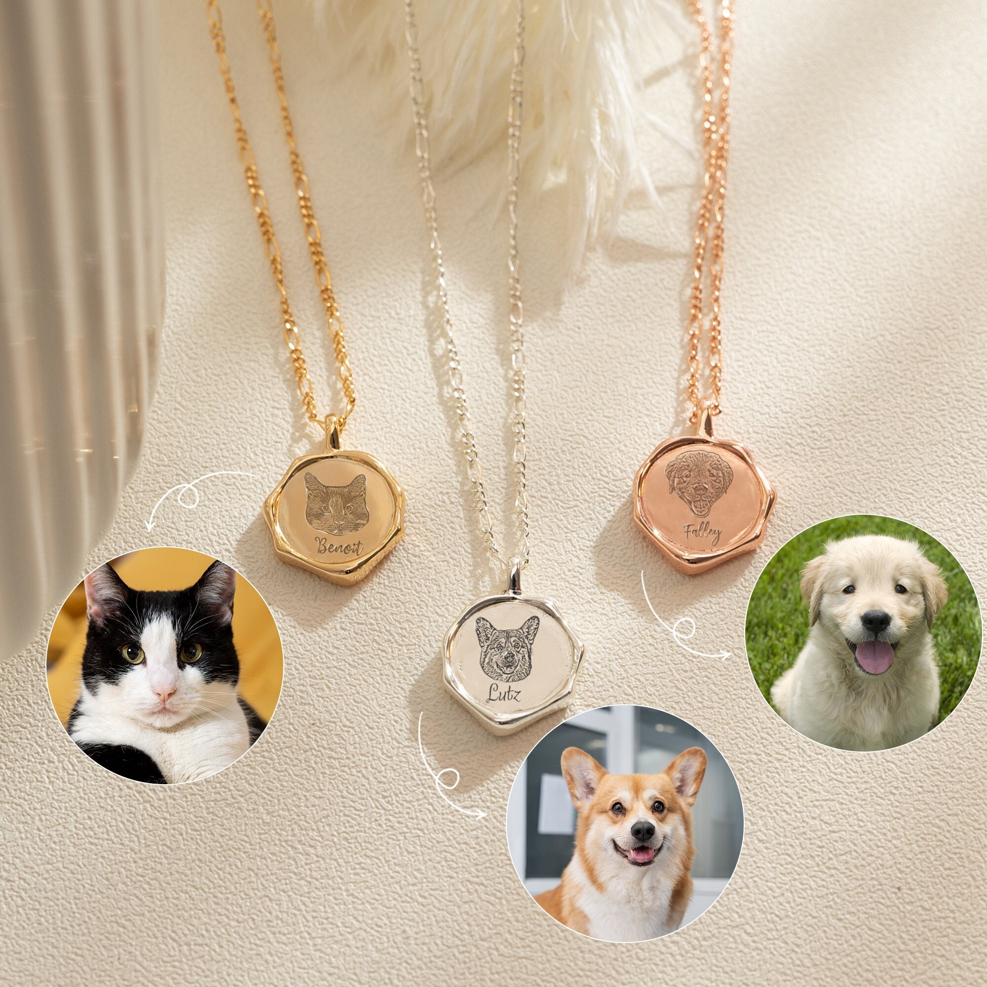 Personalized Dog Necklace Engraved Pet Necklace Dog Custom