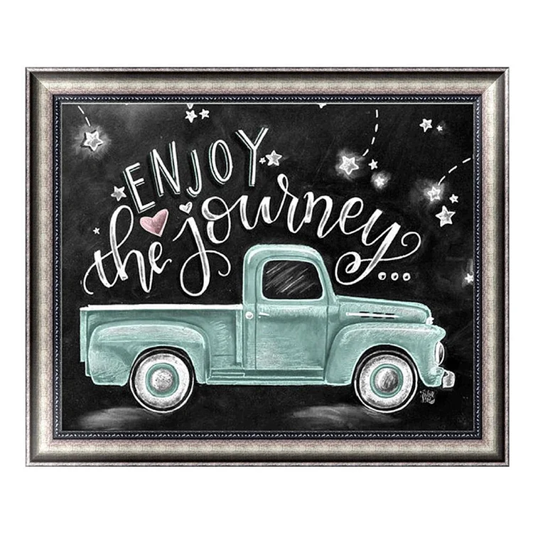 Blackboard Green Car Square Drill Diamond Painting 30X25CM(Canvas) gbfke