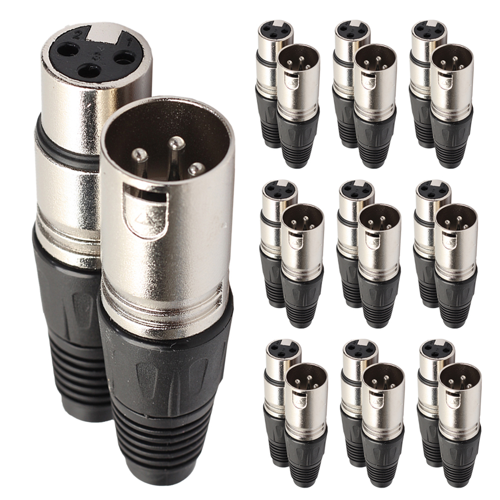 10Pair XLR 3Pin Female MIC Jack Plug Audio Microphone Cable Connector Black, 501 Original
10Pair XLR 3Pin Female MIC Jack Plug Audio Microphone Cable Connector Black, 501 Original