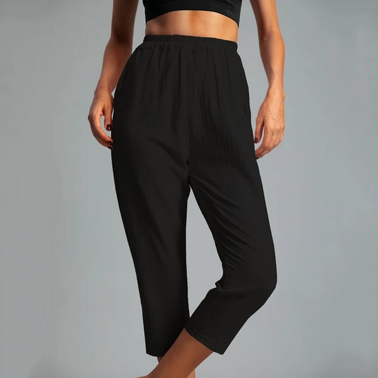 Comstylish Casual Solid Tapered Pocket Pants