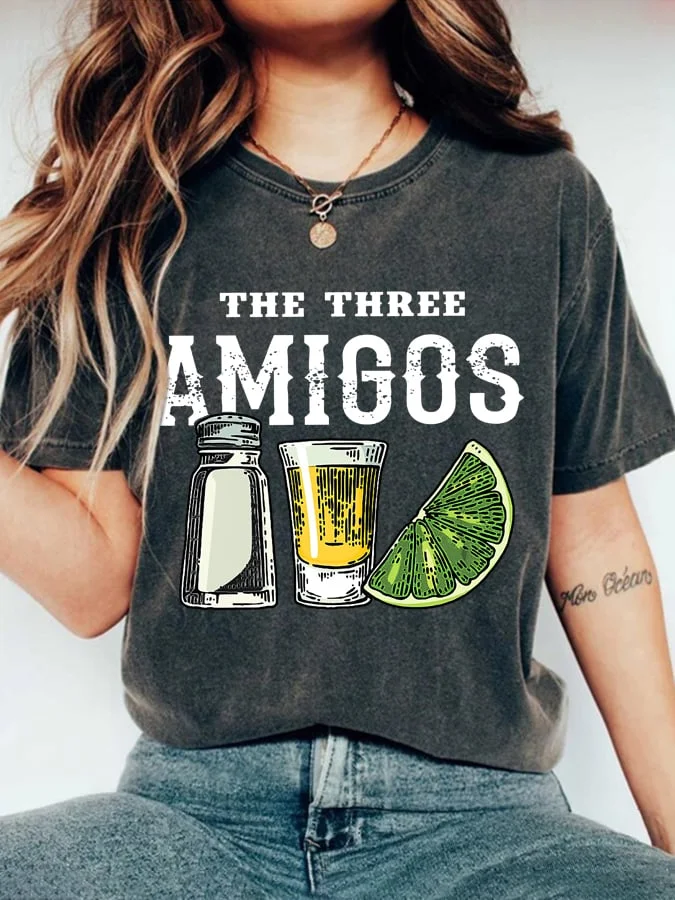 Women's The Three Amigos Cinco De Mayo Print T-shirt