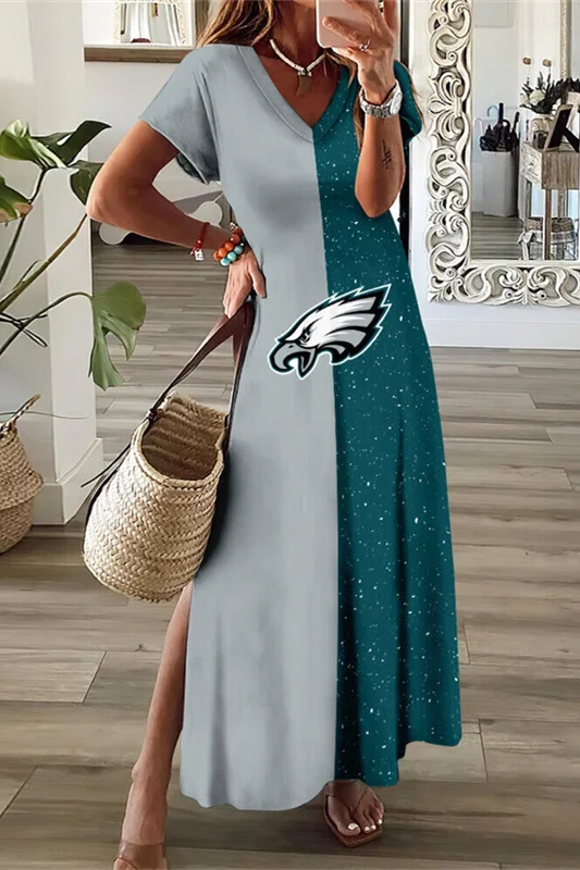 Philadelphia Eagles
V-Neck Sexy Side Slit Long Dress