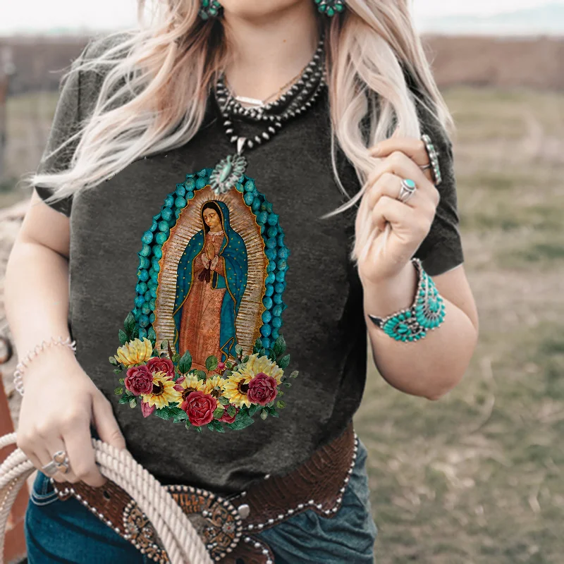 Faithful Sister Flower Printed Women's T-shirt