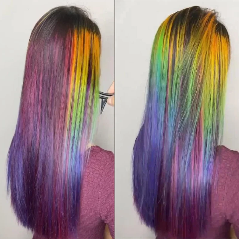 Zaesvini Hair® | (🔥HOT)Purple Colorful Lace Colorful Wig Frontal Trendy Wave Wig/Purple Colorful Zaesvini