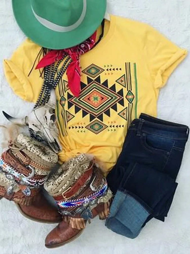 Bestdealfriday Yellow Short Sleeve ShifT-Shirts Tops 9106486