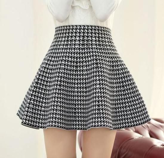 High Waist Knit Skater Skirt YP4564