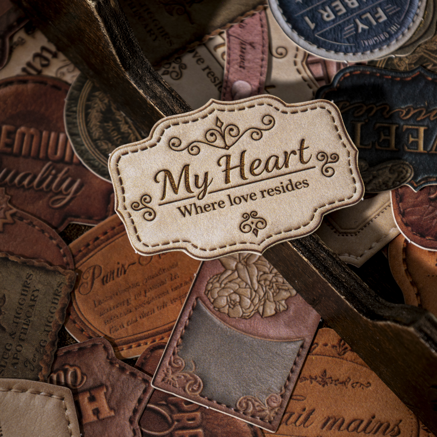 Sticker - Velvet Letterhead Series Vintage English Text Label 1.28